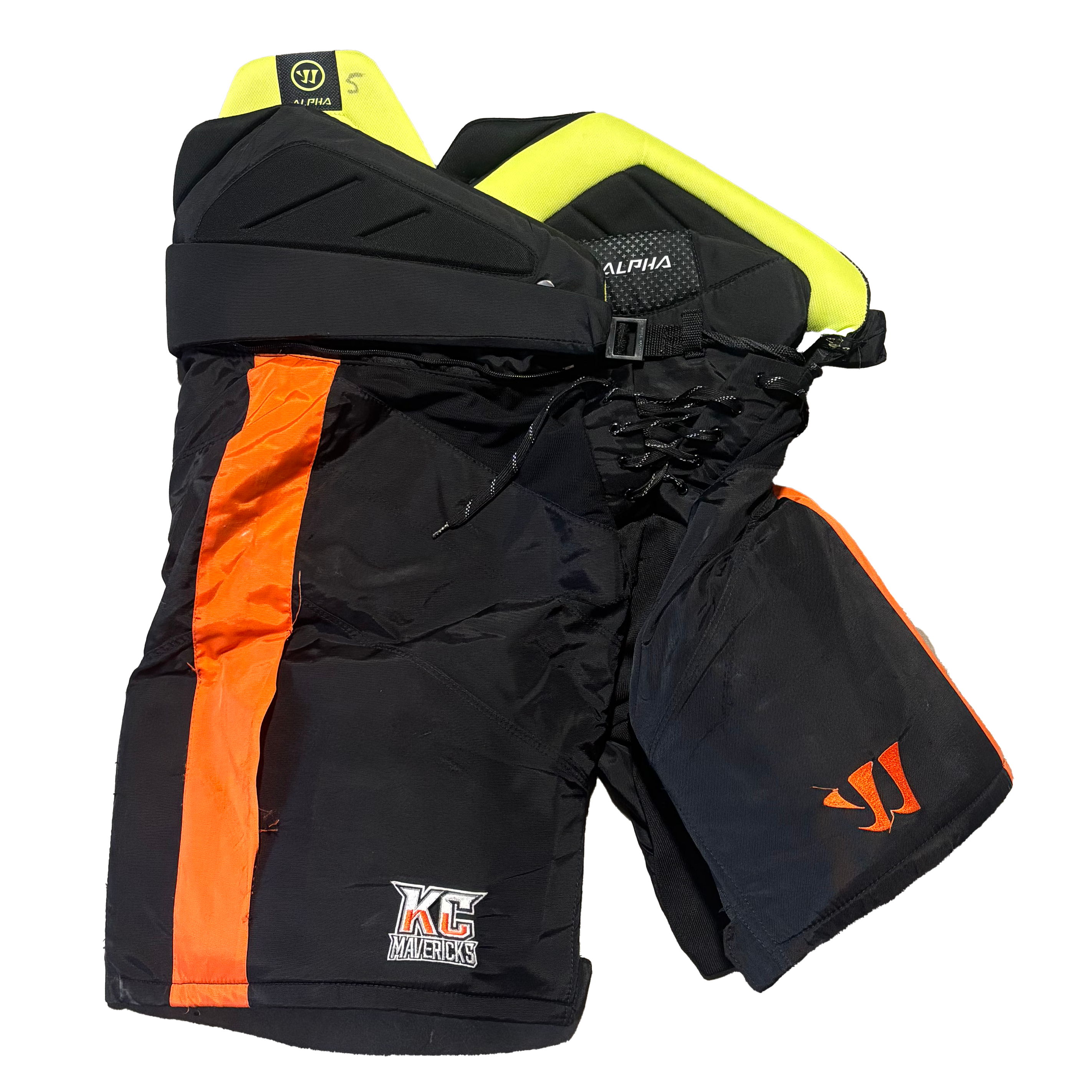 Warrior Alpha - Used ECHL Pro Stock Hockey Pant (Black/Orange)